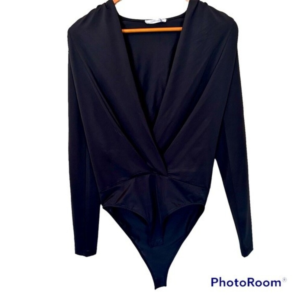 Zara Bodysuit Black Lowcut Size Small NWT